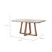 Mesa de Jantar Retangular com Tampo de Vidro Off White Bennett Natural 180 cm
