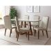 Mesa de Jantar Retangular com Tampo de Vidro Off White Bennett Natural 180 cm