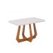 Mesa de Jantar Retangular com Tampo de Vidro Off White Bromélia Cinamomo 130 cm