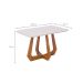 Mesa de Jantar Retangular com Tampo de Vidro Off White Bromélia Cinamomo 130 cm
