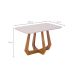 Mesa de Jantar Retangular com Tampo de Vidro Off White Bromélia Cinamomo 140 cm