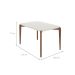 Mesa de Jantar Retangular com Tampo de Vidro Off White Donatella Natural 135 cm