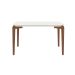 Mesa de Jantar Retangular com Tampo de Vidro Off White Donatella Natural 135 cm