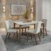 Mesa de Jantar Retangular com Tampo de Vidro Off White Donatella Natural 135 cm