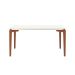Mesa de Jantar Retangular com Tampo de Vidro Off White Donatella Natural 160 cm