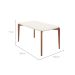 Mesa de Jantar Retangular com Tampo de Vidro Off White Donatella Natural 160 cm