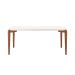 Mesa de Jantar Retangular com Tampo de Vidro Off White Donatella Natural 180 cm
