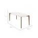 Mesa de Jantar Retangular com Tampo de Vidro Off White Donatella Natural 180 cm