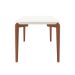Mesa de Jantar Retangular com Tampo de Vidro Off White Donatella Natural 180 cm