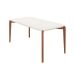Mesa de Jantar Retangular com Tampo de Vidro Off White Donatella Natural 219 cm