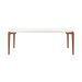 Mesa de Jantar Retangular com Tampo de Vidro Off White Donatella Natural 219 cm
