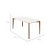 Mesa de Jantar Retangular com Tampo de Vidro Off White Donatella Natural 219 cm