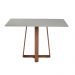 Mesa de Jantar Retangular com Tampo de Vidro Off White Isis Mel 120 cm