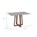 Mesa de Jantar Retangular com Tampo de Vidro Off White Isis Mel 120 cm