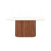Mesa de Jantar Retangular com Tampo de Vidro Off White Kalina Canela 160 cm