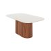Mesa de Jantar Retangular com Tampo de Vidro Off White Kalina Canela 184 cm