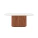Mesa de Jantar Retangular com Tampo de Vidro Off White Kalina Canela 184 cm