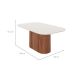Mesa de Jantar Retangular com Tampo de Vidro Off White Kalina Canela 184 cm