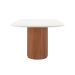 Mesa de Jantar Retangular com Tampo de Vidro Off White Kalina Canela 184 cm