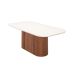 Mesa de Jantar Retangular com Tampo de Vidro Off White Kalina Canela 219 cm