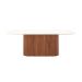 Mesa de Jantar Retangular com Tampo de Vidro Off White Kalina Canela 219 cm