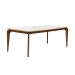 Mesa de Jantar Retangular com Tampo de Vidro Off White Lauren Natural 182 cm