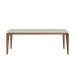Mesa de Jantar Retangular com Tampo de Vidro Off White Lauren Natural 208 cm