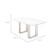Mesa de Jantar Retangular com Tampo de Vidro Off White Line Champanhe 184 cm
