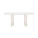 Mesa de Jantar Retangular com Tampo de Vidro Off White Line Champanhe 184 cm