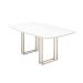 Mesa de Jantar Retangular com Tampo de Vidro Off White Line Champanhe 219 cm