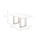Mesa de Jantar Retangular com Tampo de Vidro Off White Line Champanhe 219 cm