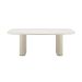 Mesa de Jantar Retangular com Tampo de Vidro Off White Lintz Bege e Champanhe 184 cm