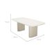 Mesa de Jantar Retangular com Tampo de Vidro Off White Lintz Bege e Champanhe 184 cm