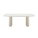 Mesa de Jantar Retangular com Tampo de Vidro Off White Lintz Bege e Champanhe 219 cm
