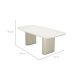 Mesa de Jantar Retangular com Tampo de Vidro Off White Lintz Bege e Champanhe 219 cm