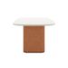 Mesa de Jantar Retangular com Tampo de Vidro Off White Lintz Caramelo e Canela 219 cm