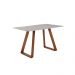 Mesa de Jantar Retangular com Tampo de Vidro Off White Viena Mel 120 cm