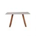 Mesa de Jantar Retangular com Tampo de Vidro Off White Viena Mel 120 cm