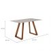 Mesa de Jantar Retangular com Tampo de Vidro Off White Viena Mel 120 cm