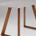 Mesa de Jantar Retangular com Tampo de Vidro Off White Viena Mel 120 cm