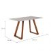 Mesa de Jantar Retangular com Tampo de Vidro Off White Viena Mel 160 cm