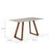 Mesa de Jantar Retangular com Tampo de Vidro Off White Viena Mel 180 cm