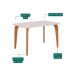 Mesa de Jantar Retangular com Tampo de Vidro Papaia Off White e Madeira 130 cm