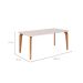 Mesa de Jantar Retangular com Tampo de Vidro Papaia Off White e Madeira 180 cm