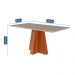 Mesa de Jantar Retangular com Tampo de Vidro Patricia Cinamomo e Off White 160 cm