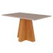 Mesa de Jantar Retangular com Tampo de Vidro Patricia Off White e Nature 130 cm