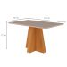Mesa de Jantar Retangular com Tampo de Vidro Patricia Off White e Nature 130 cm