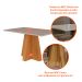 Mesa de Jantar Retangular com Tampo de Vidro Patricia Off White e Nature 130 cm