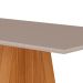 Mesa de Jantar Retangular com Tampo de Vidro Patricia Off White e Nature 130 cm