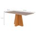 Mesa de Jantar Retangular com Tampo de Vidro Patricia Off White e Nature 160 cm